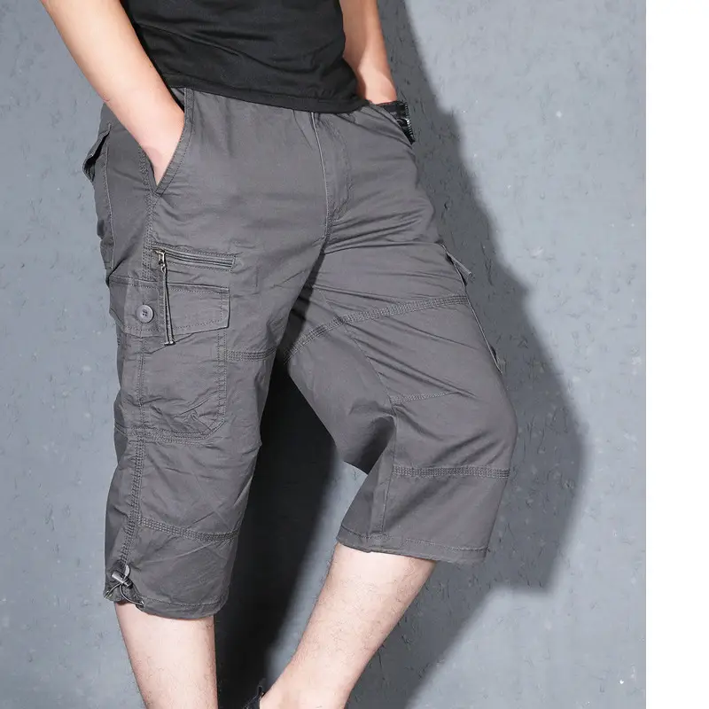 Men's Olive Capri Shorts with 4 Pocket Design
