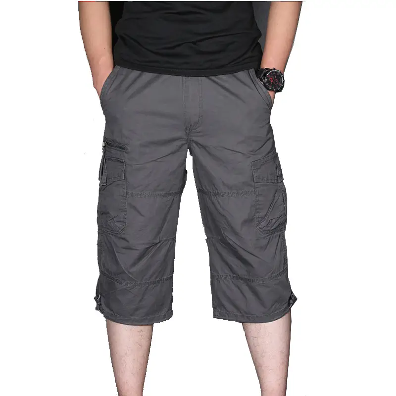 Men's Olive Capri Shorts with 4 Pocket Design