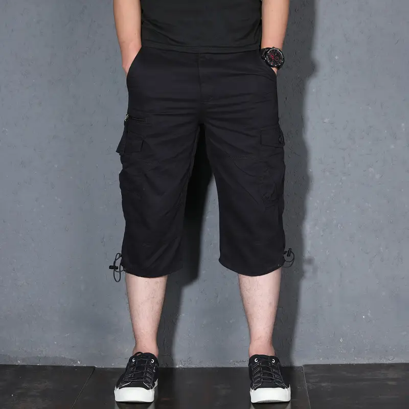 Men's Olive Capri Shorts with 4 Pocket Design