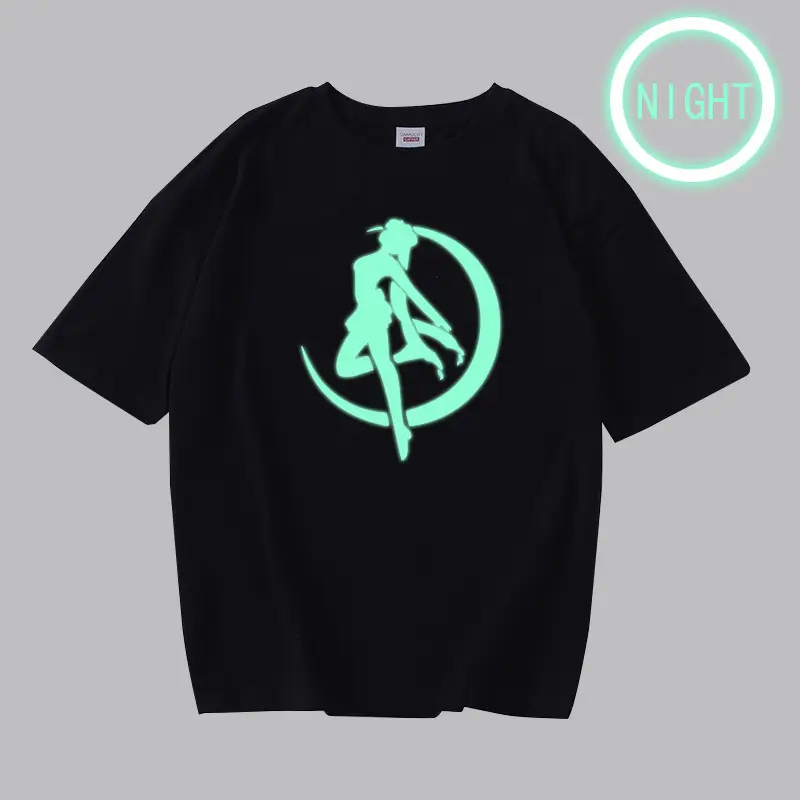 Luminous Super Fire T-shirt Anime Moon Hare Day Night - Image 2