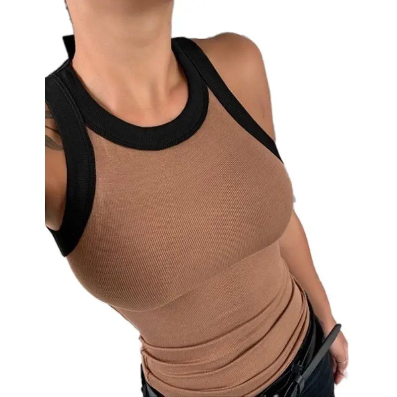 Women's Printed Summer Bralette Round Neck Black Gray - Image 9