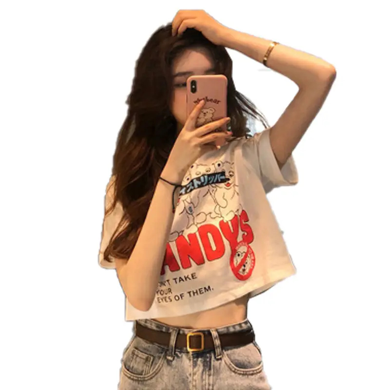 Women Short Sleeve Graphic T-Shirt High Waist 2025 - Image 6