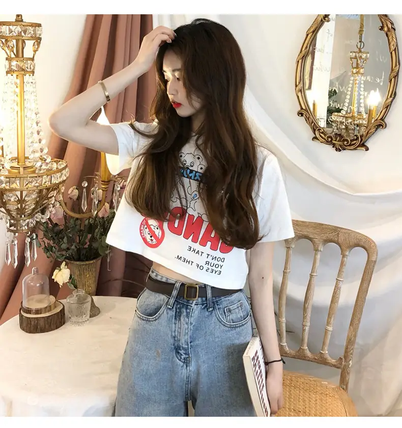 Women Short Sleeve Graphic T-Shirt High Waist 2025 — feature 6