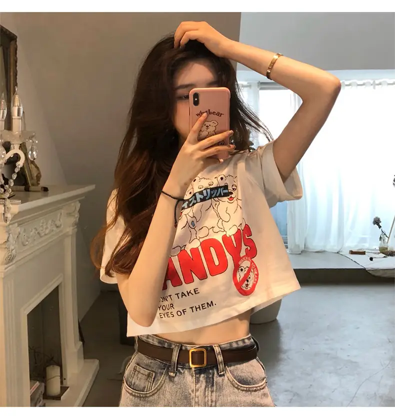 Women Short Sleeve Graphic T-Shirt High Waist 2025 — feature 7