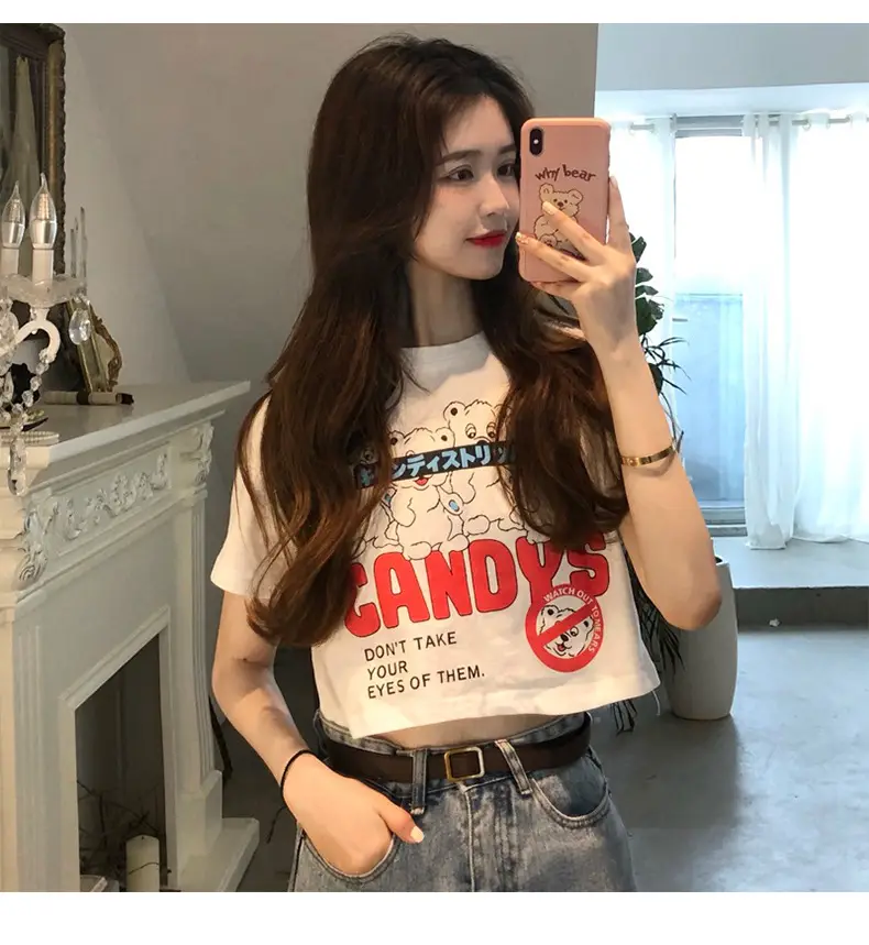 Women Short Sleeve Graphic T-Shirt High Waist 2025 — feature 8