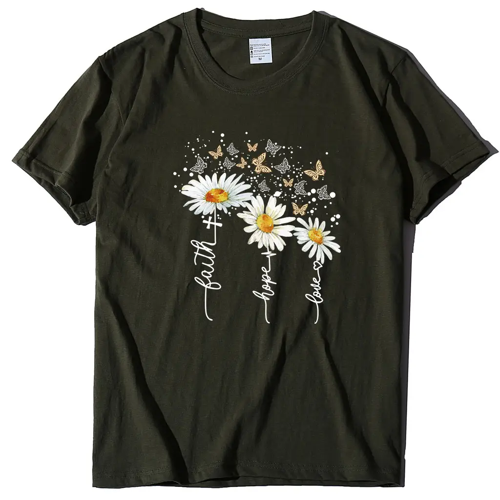 Women Yellow Daisy Print T-Shirt Short Sleeve 2023 - Image 11