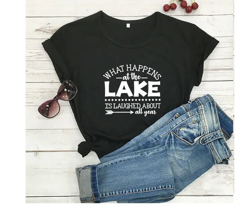 What Happens at the Lake T-Shirt Green Short Sleeve