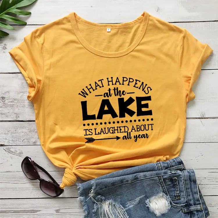 What Happens at the Lake T-Shirt Green Short Sleeve