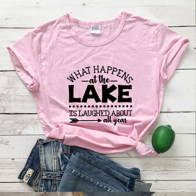 What Happens at the Lake T-Shirt Green Short Sleeve
