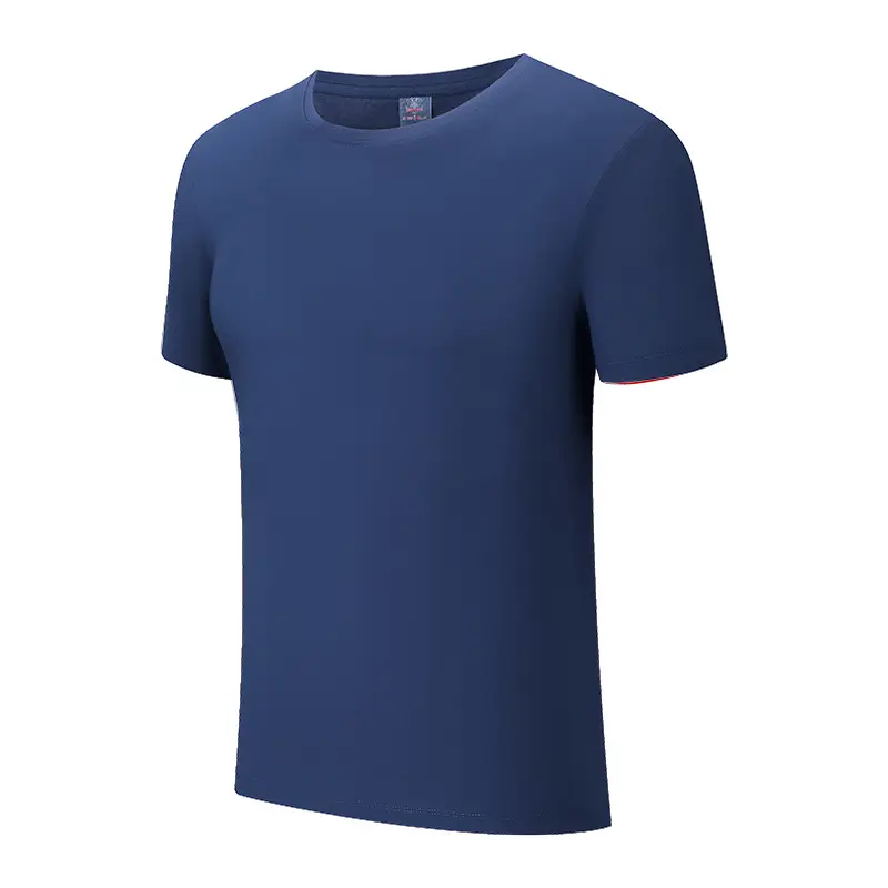 Men Grey Cotton Round Neck T-Shirt Short Sleeve
