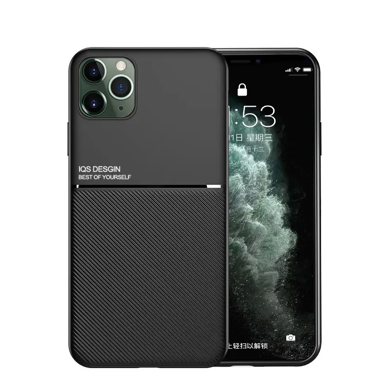 Simple Leather Drop-Resistant Phone Case for iPhone 15 - Image 9