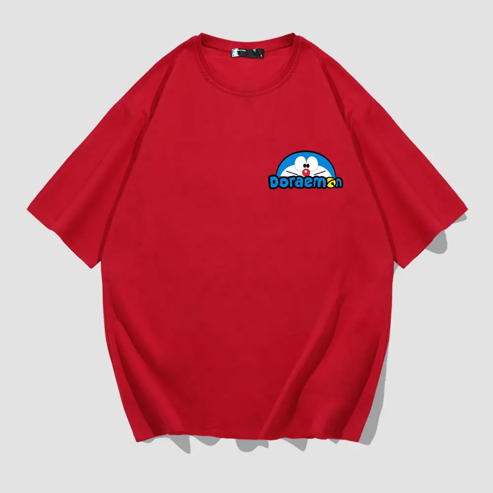 Men Women Red Dinosaur Cartoon T-Shirt Summer Casual