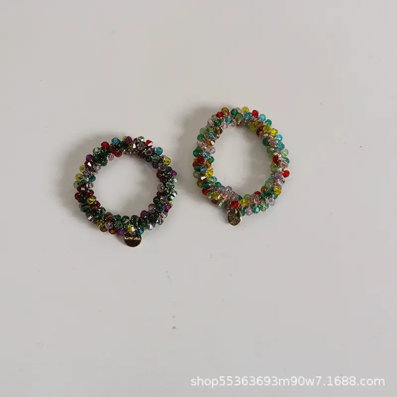 Pearl Crystal Hair Rope with Gold Bell - Image 17
