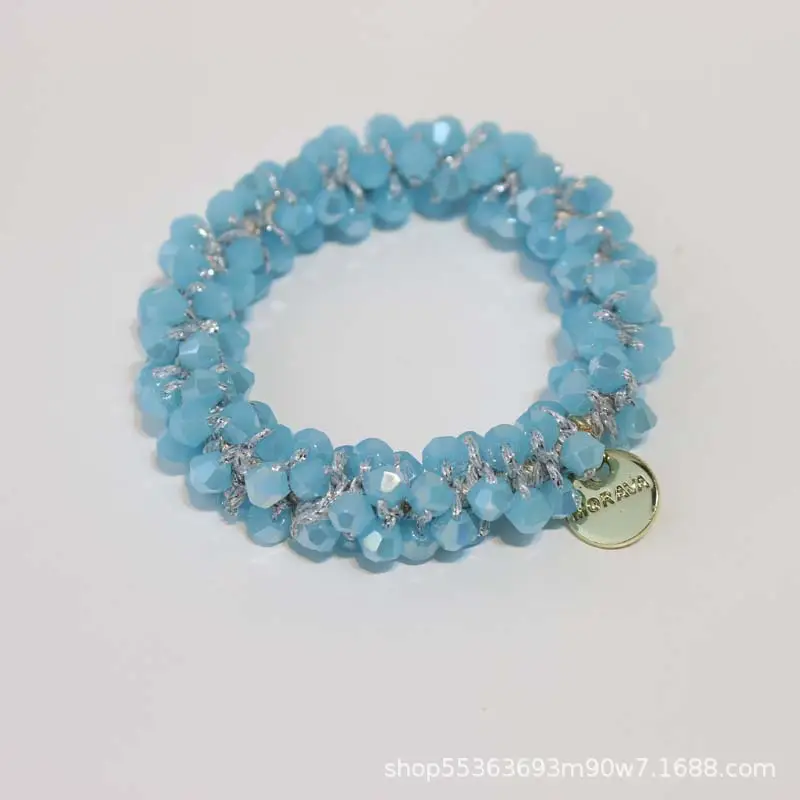 Pearl Crystal Hair Rope with Gold Bell - Image 13
