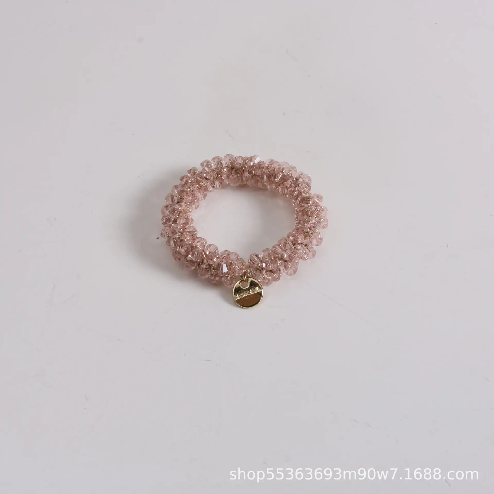 Pearl Crystal Hair Rope with Gold Bell - Image 4
