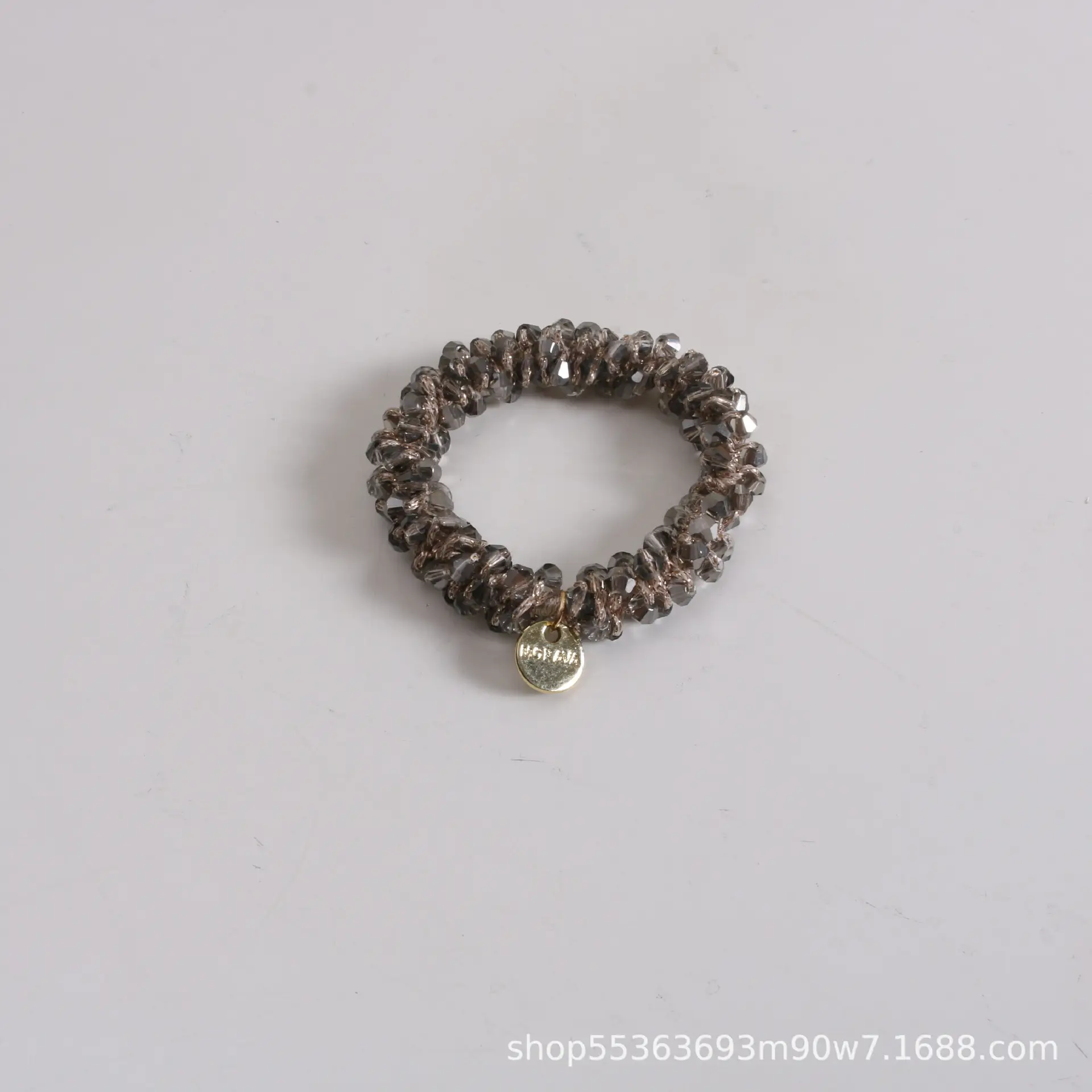 Pearl Crystal Hair Rope with Gold Bell - Image 6