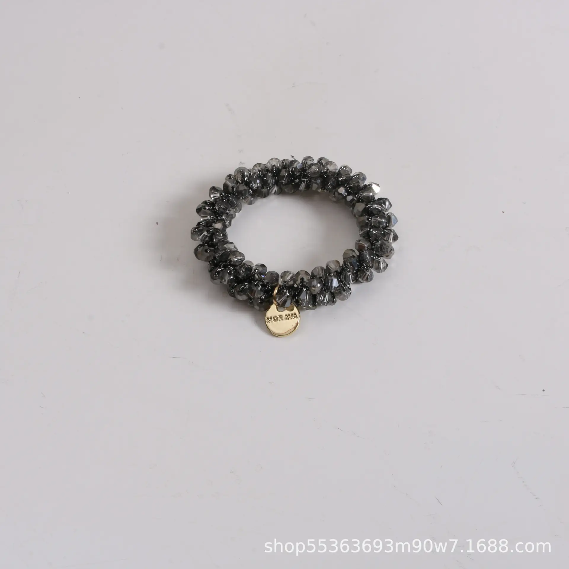 Pearl Crystal Hair Rope with Gold Bell - Image 7