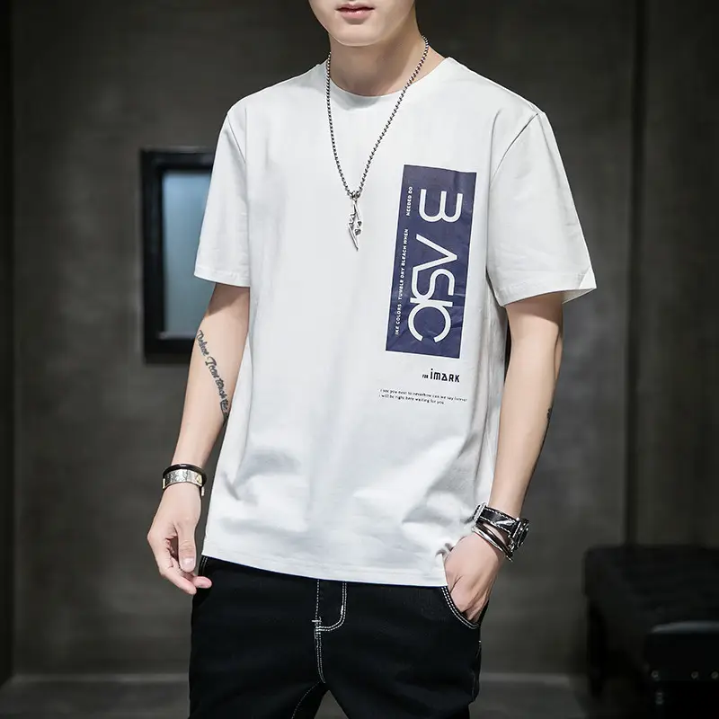 Men Blue 3 YSO Cotton T-Shirt Loose Crewneck - Image 7