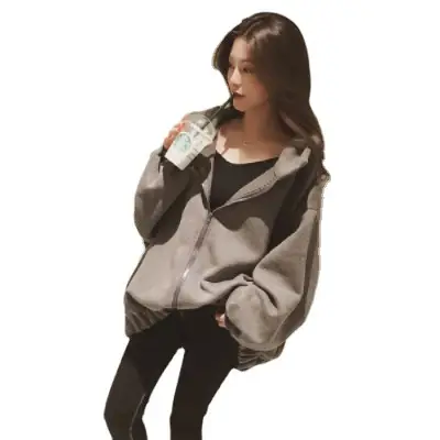 2023 Winter Velvet Hooded Sweatshirt Women Mid-Length Printed - Image 7