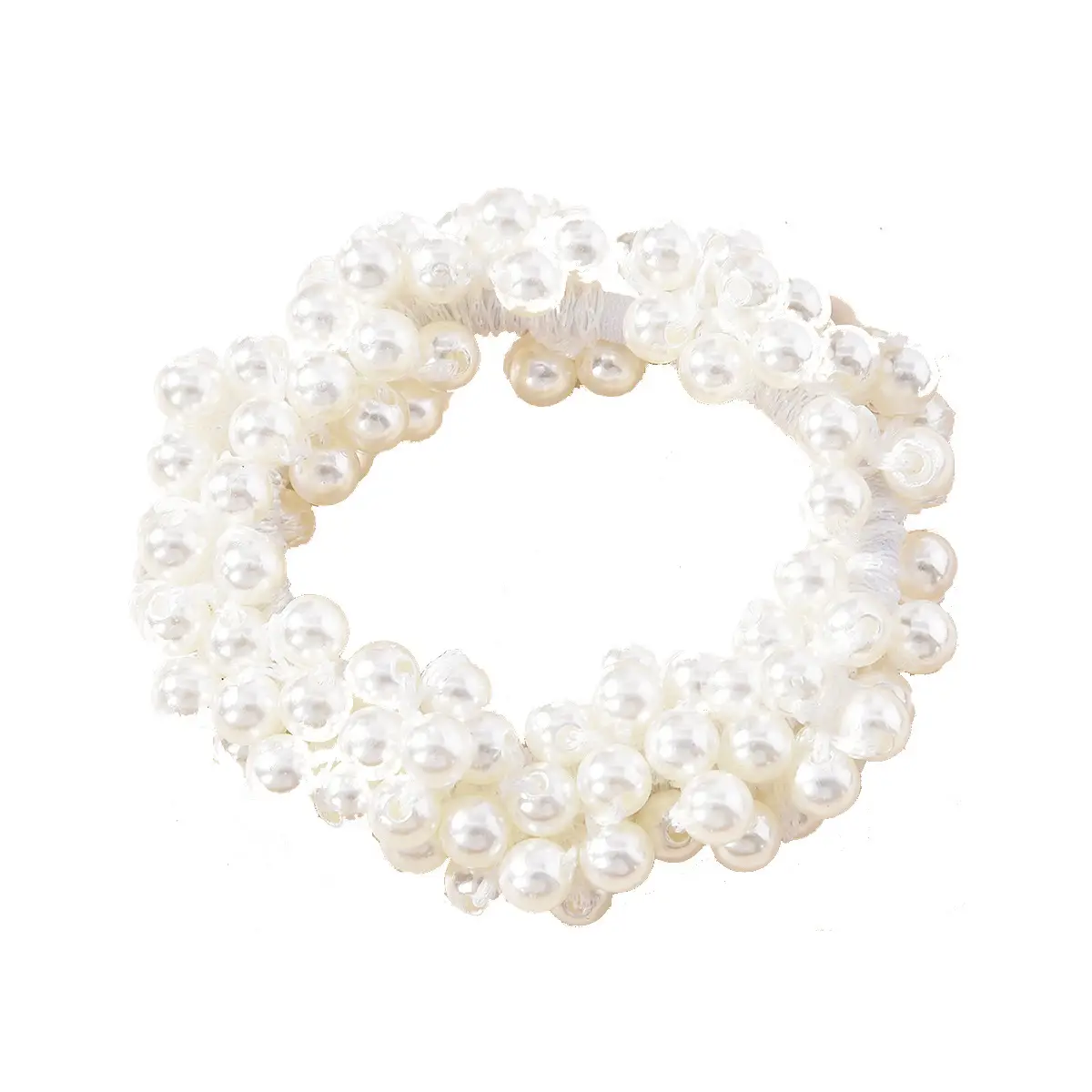 Korean Style Pearl Hair Ring with Leather Strap