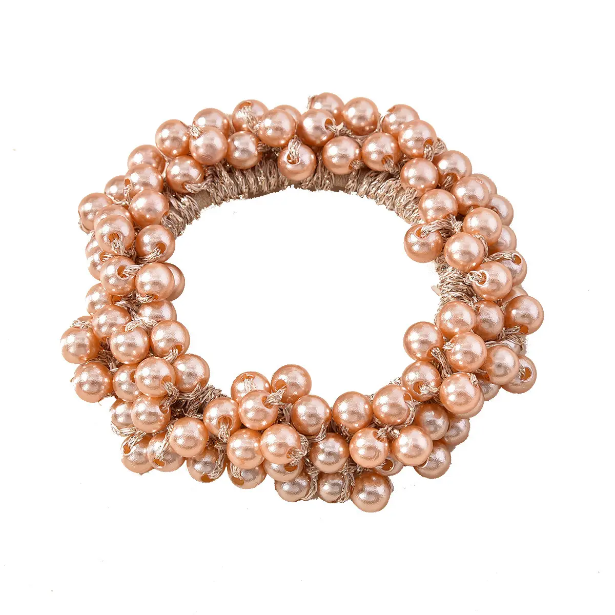 Korean Style Pearl Hair Ring with Leather Strap