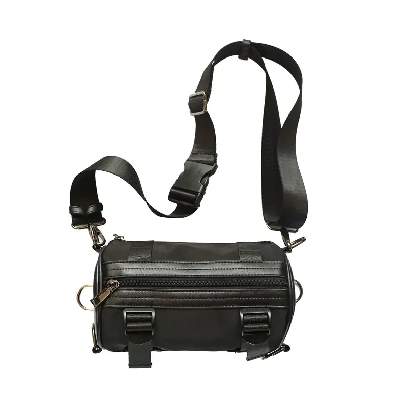 Men's Black Cylinder Crossbody Bag Street Trendy Hip Hop - Image 6