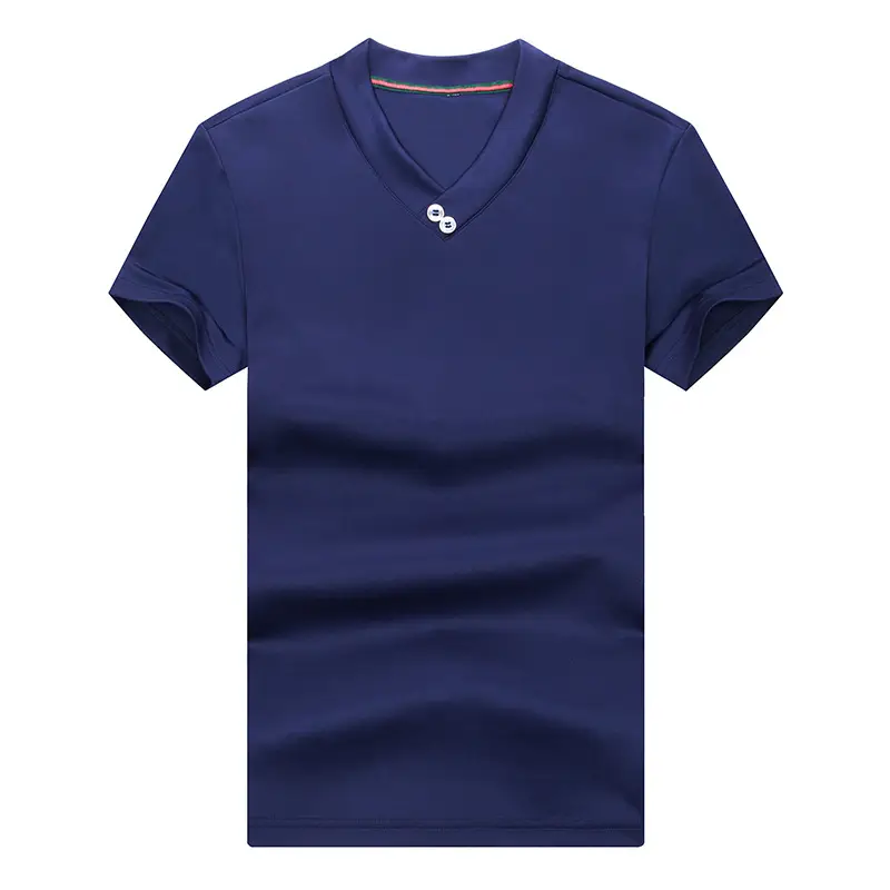 Men Blue V-Neck T-Shirt 2020 Summer - Image 7
