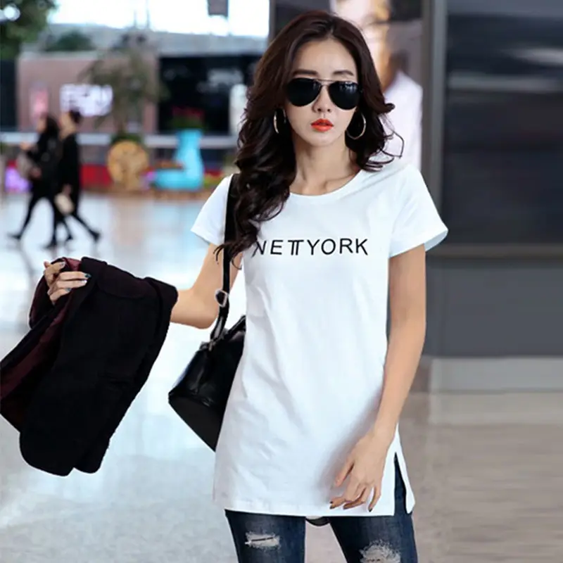Women Loose Letter T-Shirt Summer New Korean Style - Image 10