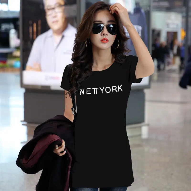 Women Loose Letter T-Shirt Summer New Korean Style - Image 7