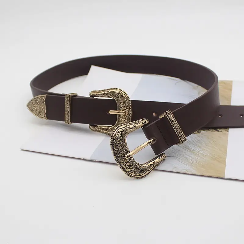 Women's European Belt Antique Buckle Single Head Double Buckle - Image 9