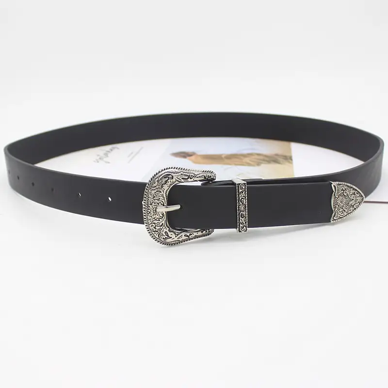 Women's European Belt Antique Buckle Single Head Double Buckle
