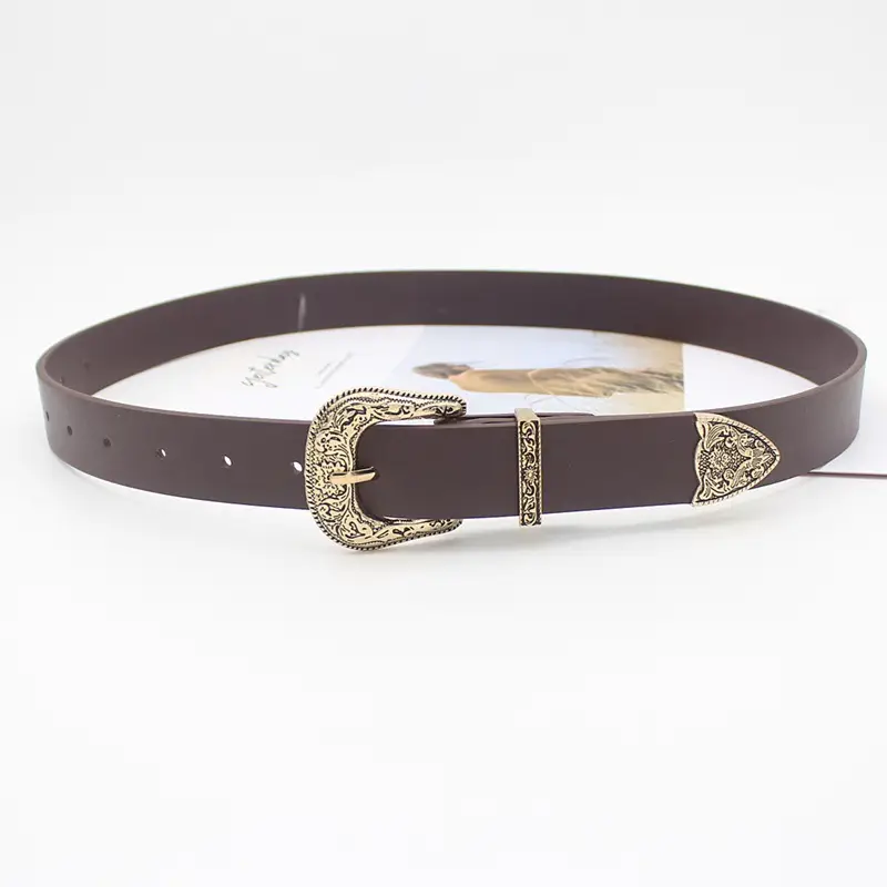 Women's European Belt Antique Buckle Single Head Double Buckle - Image 4