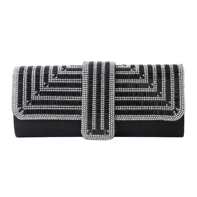 Black Rhinestone Crossbody Bag for Women
