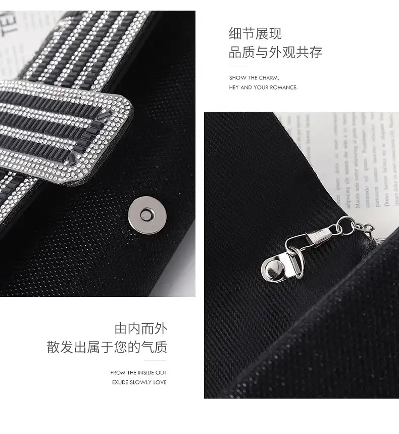 Black Rhinestone Crossbody Bag for Women — feature 10