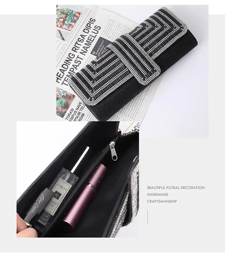 Black Rhinestone Crossbody Bag for Women — feature 11