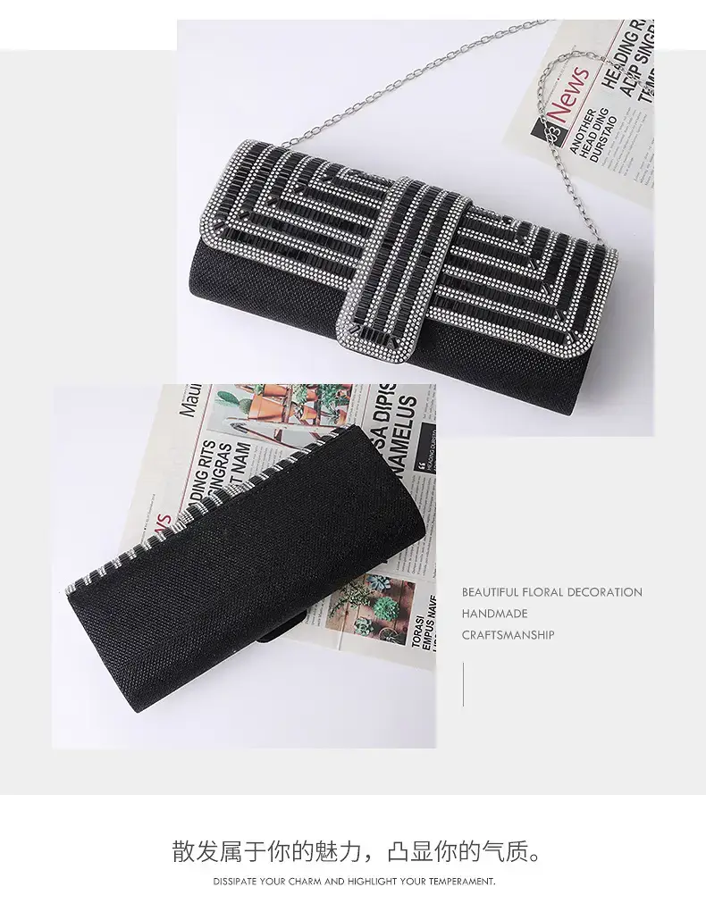 Black Rhinestone Crossbody Bag for Women — feature 8