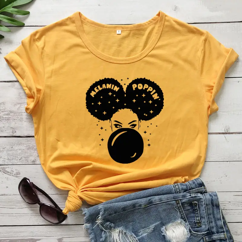 Melanin Popin T-Shirt Green Short Sleeve - Image 5