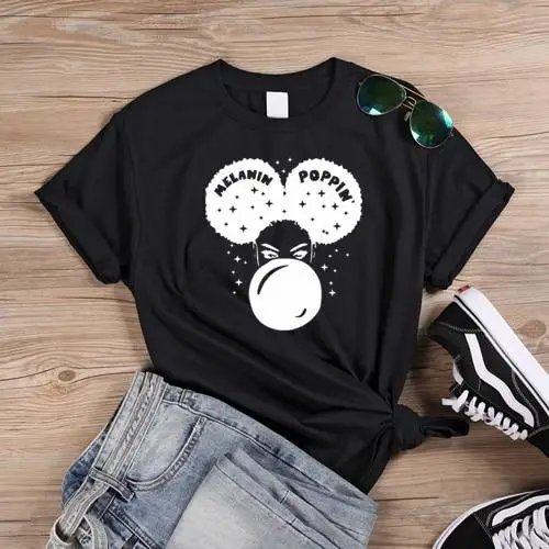 Melanin Popin T-Shirt Green Short Sleeve - Image 2
