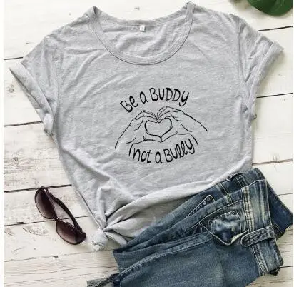 Be a Buddy Not A Fashion T-Shirt Grey - Image 3