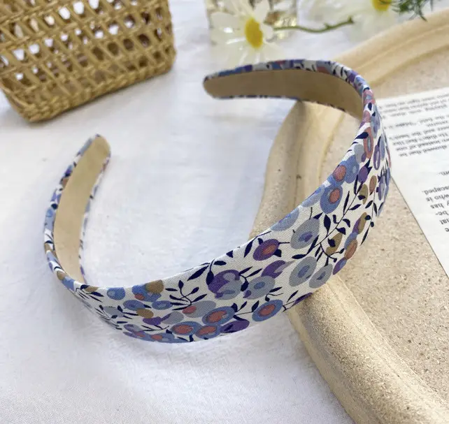 Vintage Floral Plaid Wide Edge Hairband - Image 10