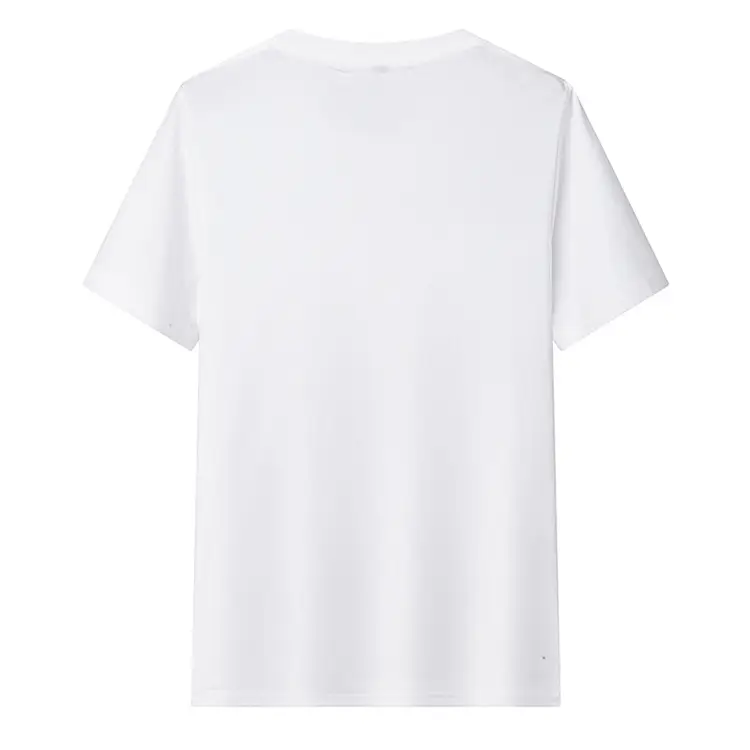 White Round Neck Short Sleeve T-Shirt for Men — feature 13