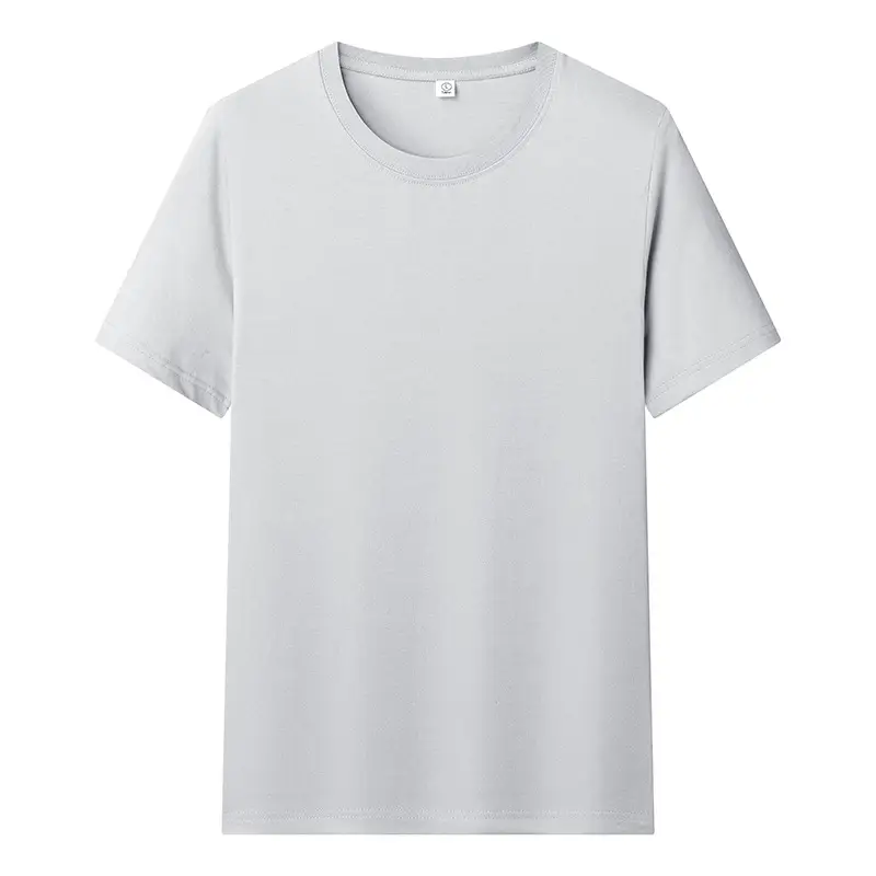 White Round Neck Short Sleeve T-Shirt for Men - Image 11