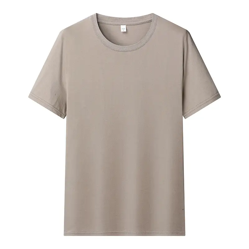 White Round Neck Short Sleeve T-Shirt for Men - Image 12