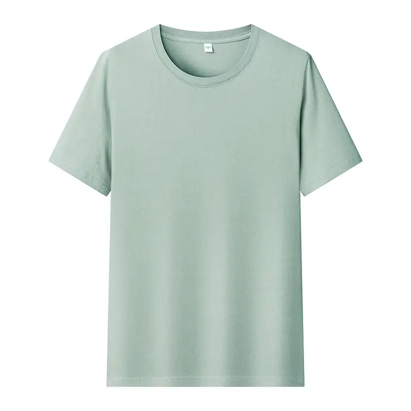 White Round Neck Short Sleeve T-Shirt for Men - Image 15