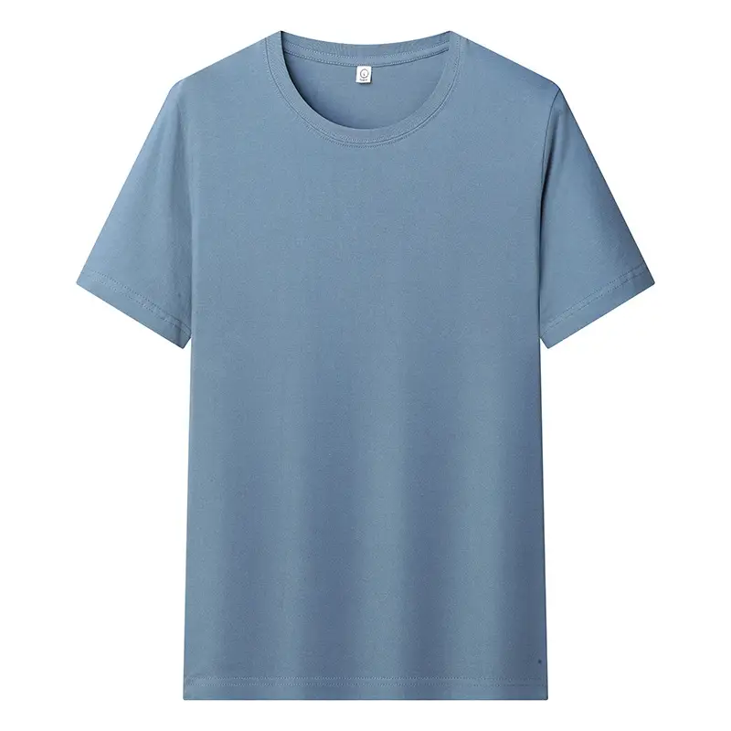 White Round Neck Short Sleeve T-Shirt for Men - Image 5