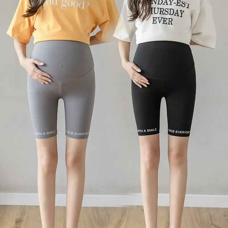 Pregnant Women's Black Belly-Dragging Leggings Slim Fit - Image 7