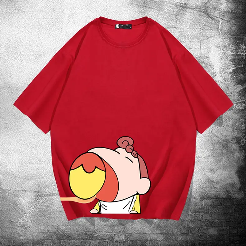 Red Cartoon Print T-Shirt for Men Women - Image 15