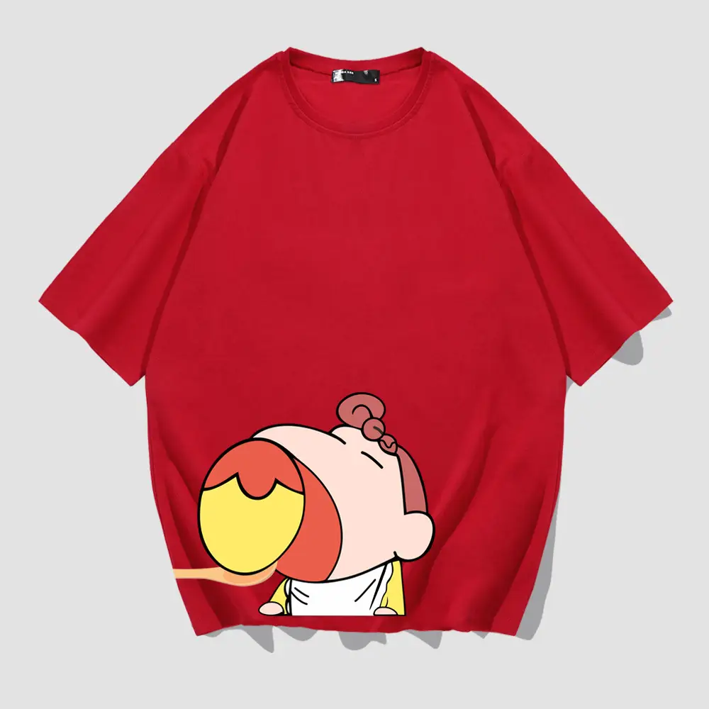 Red Cartoon Print T-Shirt for Men Women - Image 10