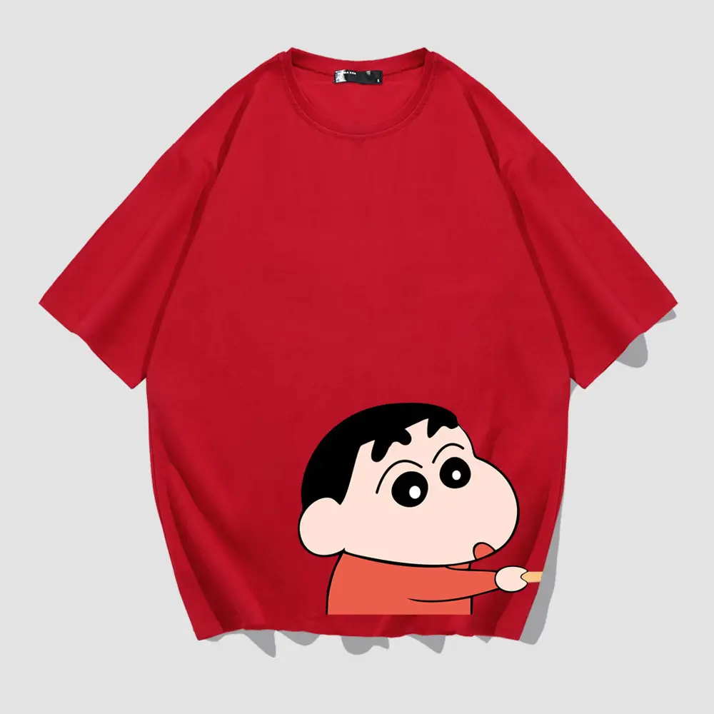 Red Cartoon Print T-Shirt for Men Women - Image 4