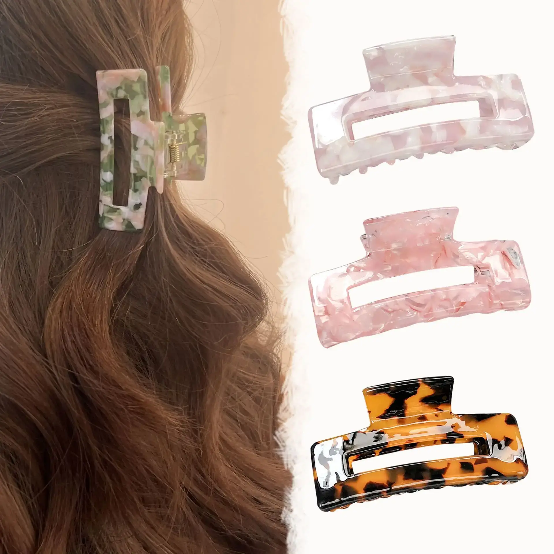 Elegant Square Hair Grab Clip for Women - Image 17